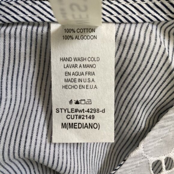 Women’s White Eyelet Ruffle Blouse Cotton Quarter Sleeve Top M - Picture 5 of 8